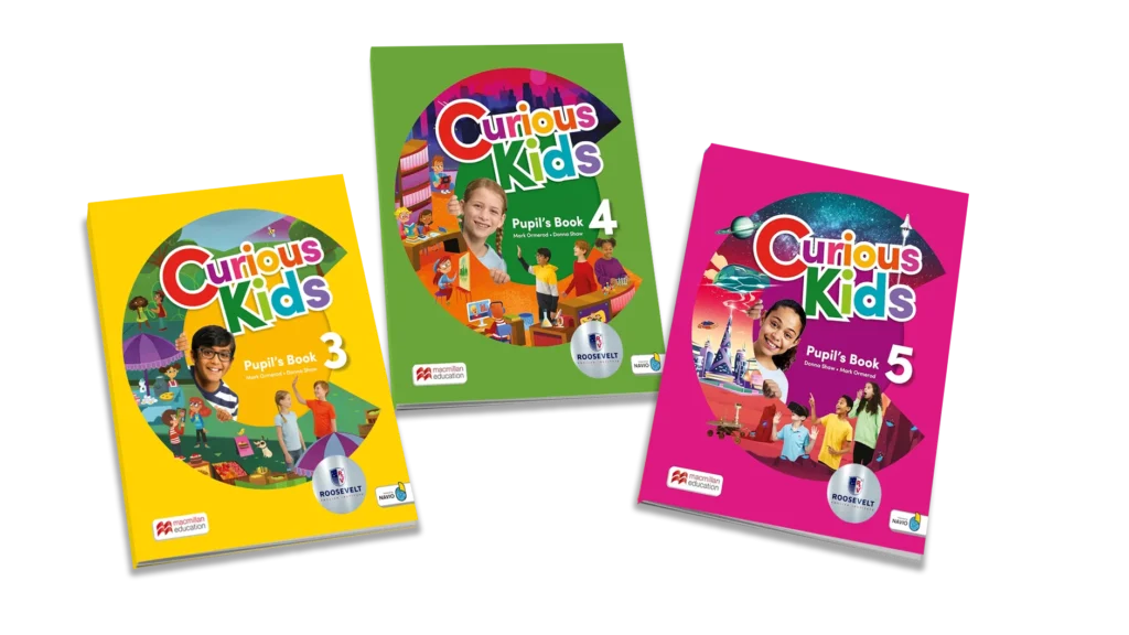 Conjunto de libros Curious Kids orientados al descubrimiento y aprendizaje.
