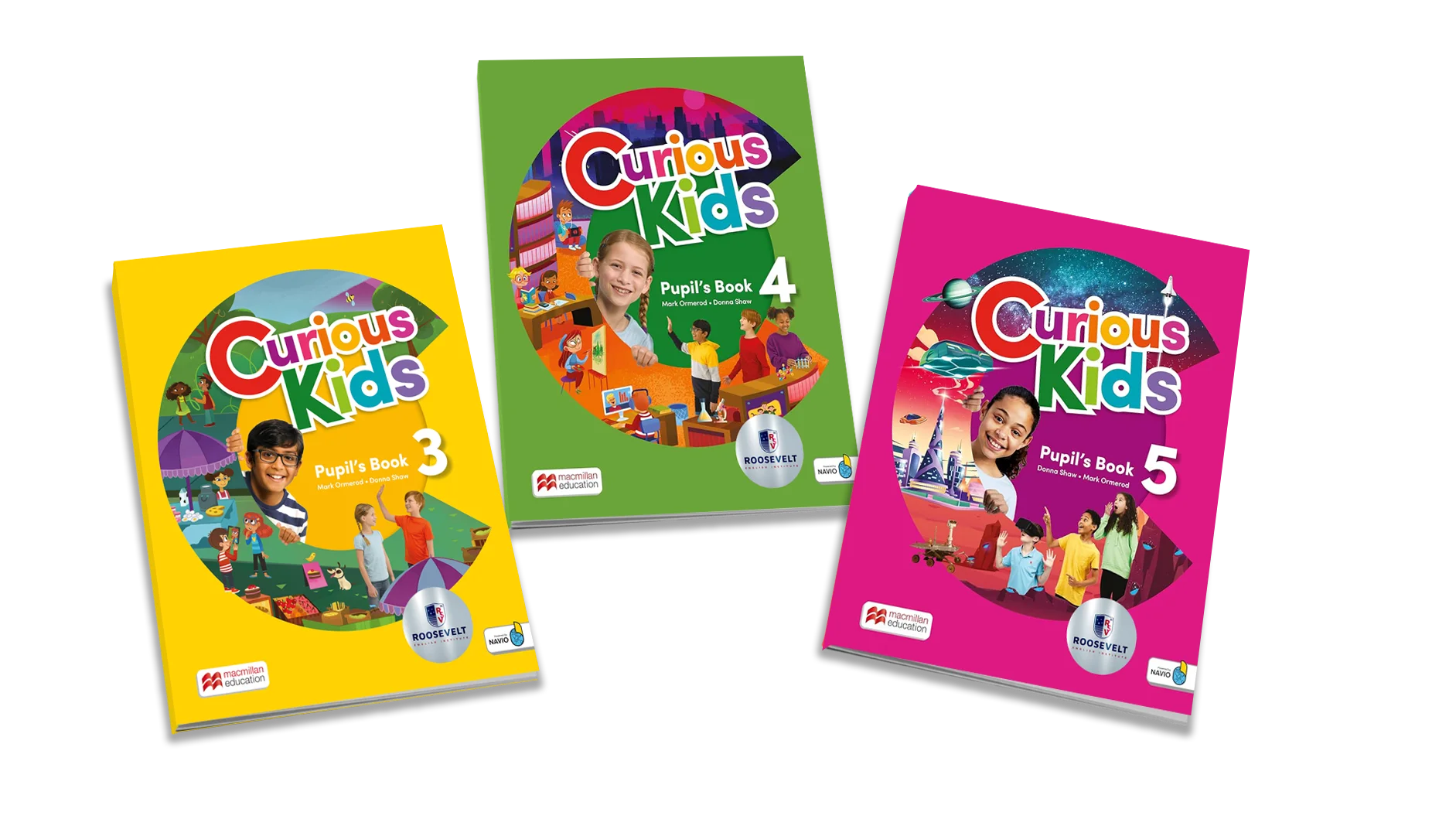 Conjunto de libros Curious Kids orientados al descubrimiento y aprendizaje.