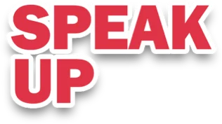 El logotipo oficial de "SpeakUp: Fluidez y Habla", una marca registrada de Roosevelt English Institute.